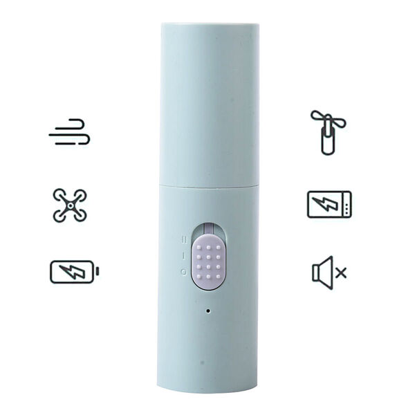 Tragbarer und wiederaufladbarer Mini-Ventilator mit Powerbank, Grau image number 4