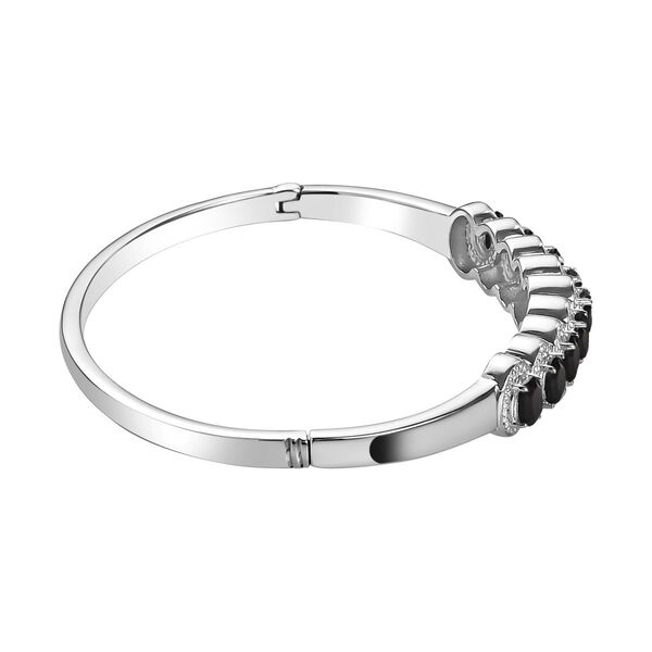 Schwarzer Spinell Armreif ca. 19 cm Edelstahl ca. 5.27 ct image number 3