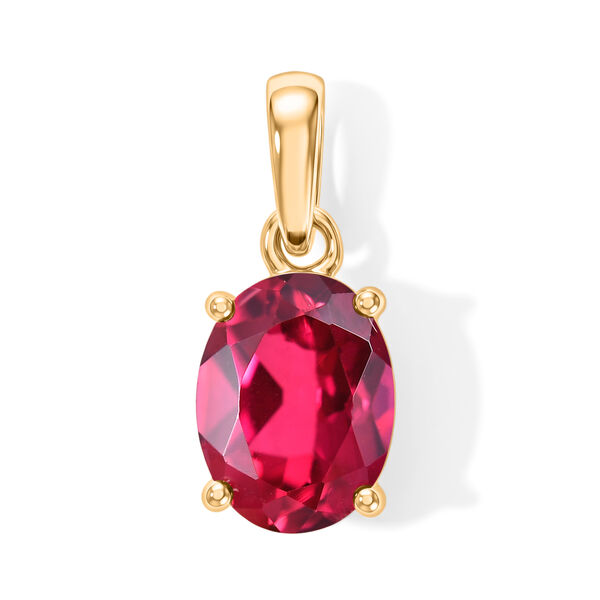 LUXURIANT DIAMOND - AAA Lab Grown Rubin Anh&auml;nger 925 Silber Gold ca. 1,62 ct.