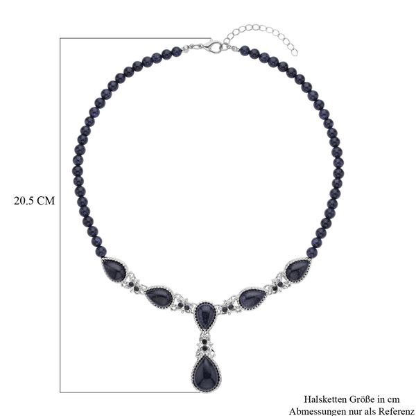 Blaue Sandstein Halskette ca. 45 cm  ca. 164.00 ct image number 4