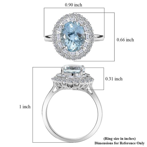 LUXURIANT DIAMOND - AAA Aquamarin, Lab Grown Diamant Ring 417 Gold (Gr&ouml;&szlig;e 16.50) ca. 3,03 ct image number 5