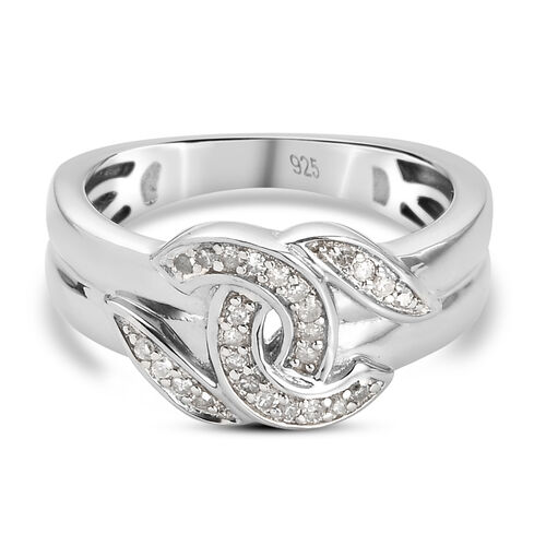 Diamant Ring 925 Silber platiniert  ca. 0,15 ct image number 0