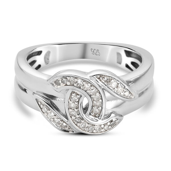 Diamant Ring 925 Silber platiniert  ca. 0,15 ct image number 0