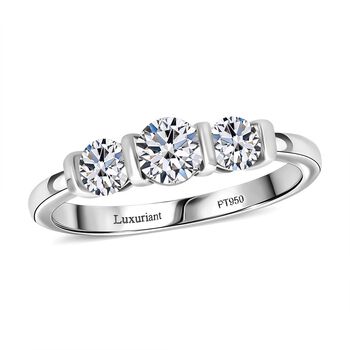 LUXURIANT SGL zertifizierter VS-GH Labor Diamant Ring, 925 Silber rhodiniert - 1 ct.