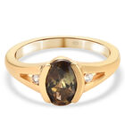 Natürlicher Jenipapo Andalusit und Zirkon Ring 925 Silber Gelbgold Vermeil (Größe 16.00) ca. 1,37 ct image number 0