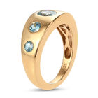 Blauer Zirkon Ring 925 Silber 585 Vergoldet (Größe 21.00) ca. 1,58 ct image number 4