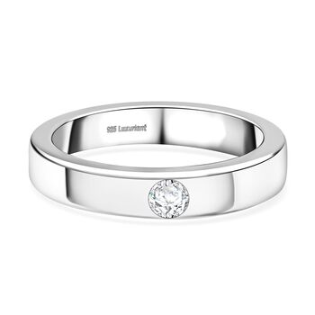 LUXURIANT VS EF Labor Diamant Ring, 925 Silber platiniert - 0,15 ct.