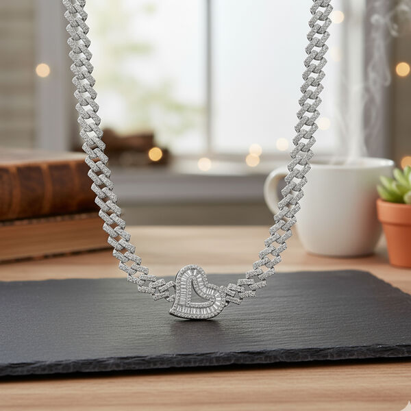 Wei&szlig;er Kristall Halskette ca. 50 cm Standard image number 1