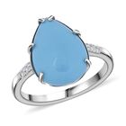 AAA Sleeping Beauty Türkis, Weißer Diamant Ring 417 Gold (Größe 20.00) ca. 4,50 ct