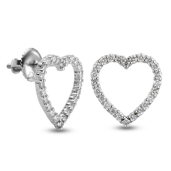 RHAPSODY - Diamant-Herz-Ohrringe, zertifiziert VS E-F, 950 Platin ca. 0,50 ct image number 3
