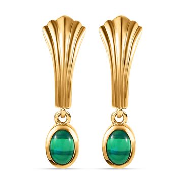 AA Gr&uuml;n, &auml;thiopischer Welo Opal Ohrringe, 925 Silber Gelbgold Vermeil, ca. 0.54 ct