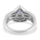 Tansanit und Zirkon-Ring, 925 Silber platiniert  ca. 1,42 ct image number 5