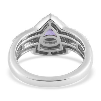 Tansanit und Zirkon Ring - 1,42 ct.