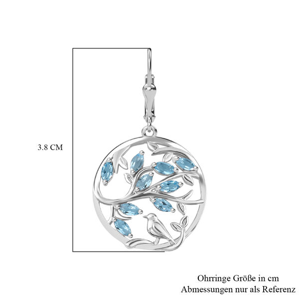 Schweizer Blautopas Ohrringe - 1,96 ct. image number 7