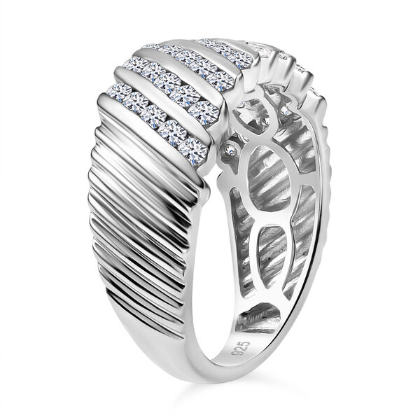 LUXURIANT SGL zertifizierter VS-EF Labor Diamant Ring, 925 Silber rhodiniert - 1 ct. image number 5