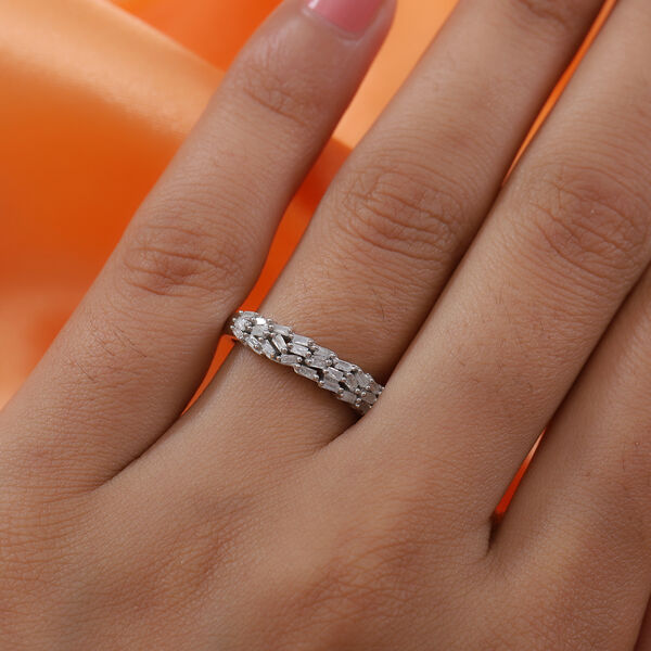 Diamant Cluster Ring 925 Silber Platin-&Uuml;berzug image number 3