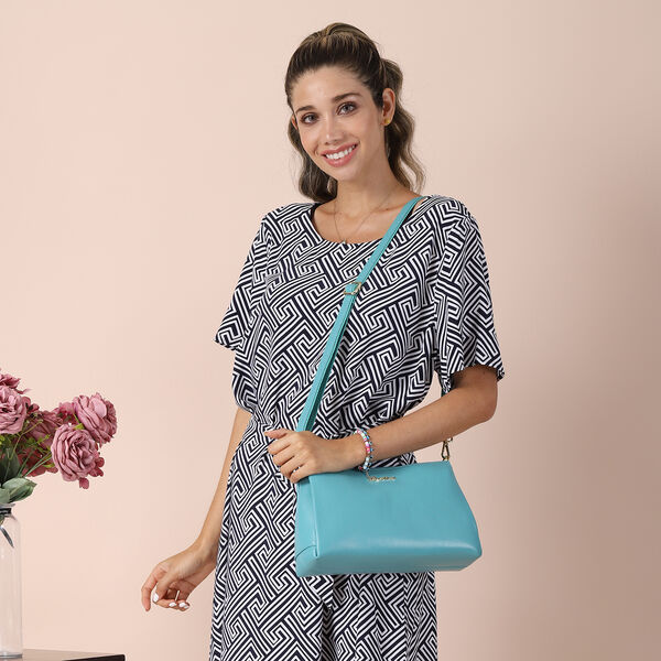 Sencillez Crossbody Tasche aus echtem Leder,  Gr&ouml;&szlig;e 28x9x17 cm, Gr&uuml;n image number 1