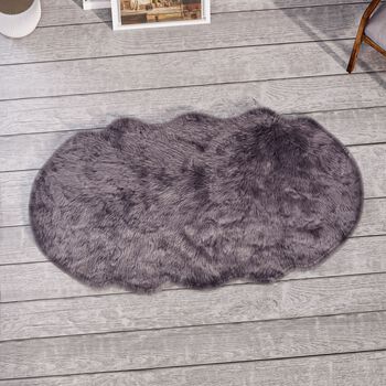 Kunstfell Teppich, silber