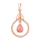 Herzklang - D joy AA Vinicunca-Peruanischer Opal, Weißer Zirkon Anhänger 925 Silber 750 rosévergoldet ca. 1.18 ct