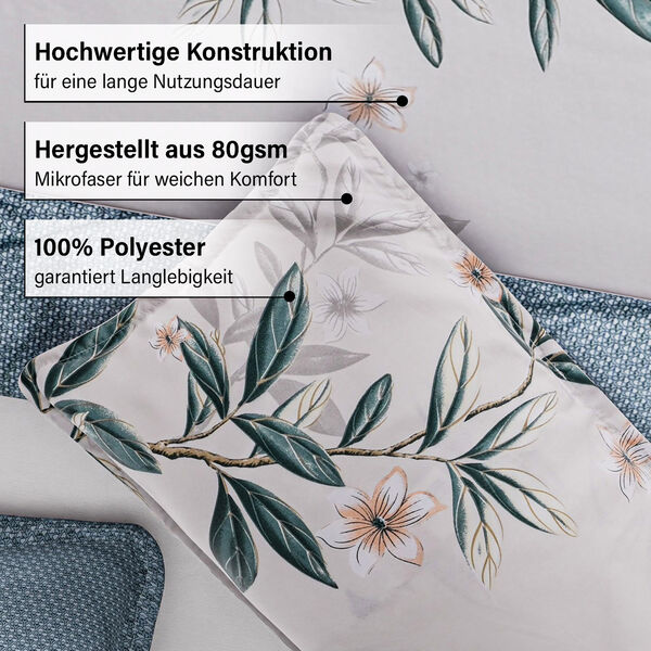 Bettw&auml;sche-Set 6tlg., Blumenmuster, blau/wei&szlig; image number 5