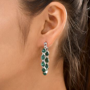 Gr&uuml;ne Aventurin-Ohrringe, Edelstahl ca. 9,90 ct
