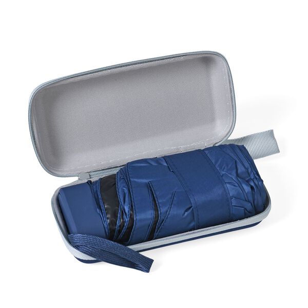 Sturmfester Pocketschirm mit Etui und UV-Schutz, Marineblau image number 7