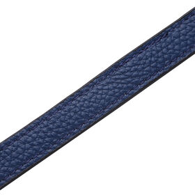 Brillenkette mit 100% Lederband, Leopardenmuster, Dunkelblau und Gold