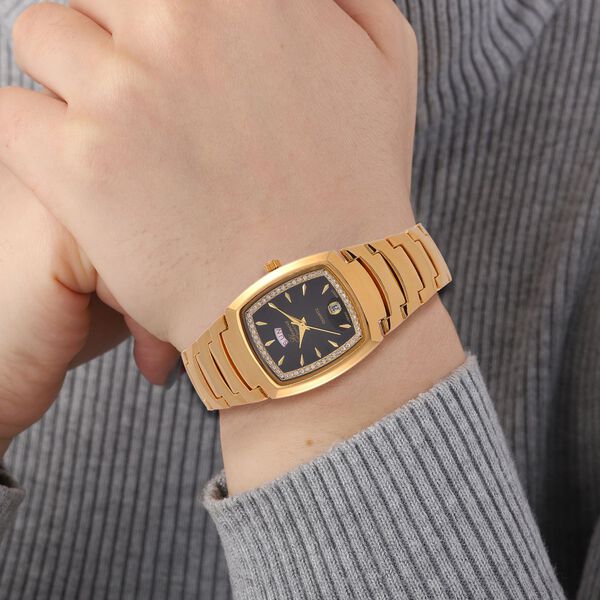 GENOA  - Eleganz-Uhr mit Mond- und Wochenanzeige, Japanisches Uhrwerk und Wei&szlig;em Kristallzifferblatt, Reiner Edelstahl, 20 cm image number 3