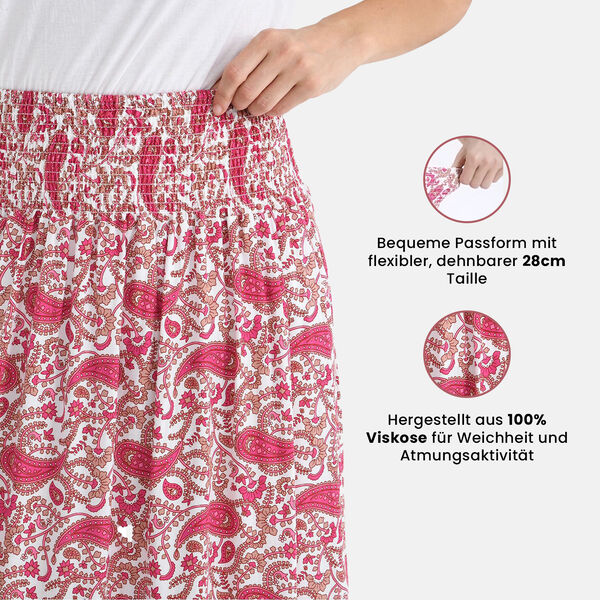 Maxirock mit Paisley-Muster, elastischer Bund, 91&times;28 cm, Rot image number 3