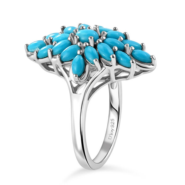 D'Joy Sleeping Beauty T&uuml;rkis Ring 925 Silber Rhodiniert (Gr&ouml;&szlig;e 18.00) ca. 1,68 ct image number 4