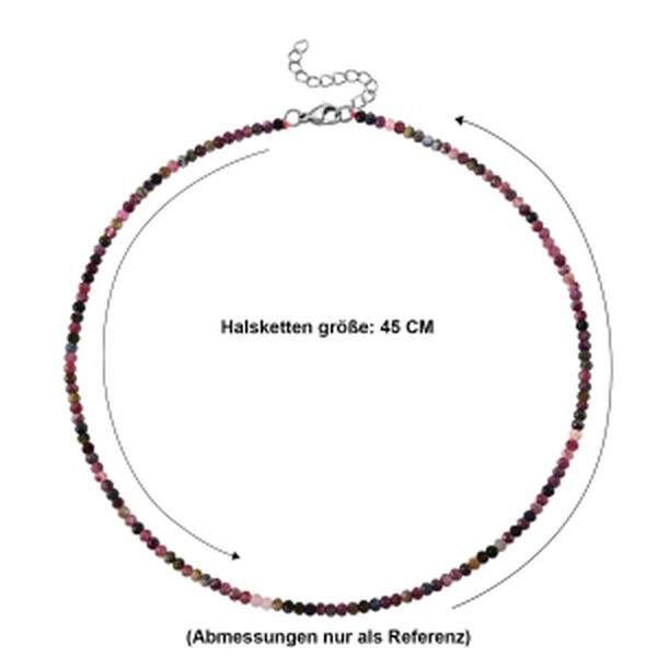Mehrfarbig-Turmalin Halskette ca. 45 cm 316L Edelstahl ca. 45,00 ct. image number 5
