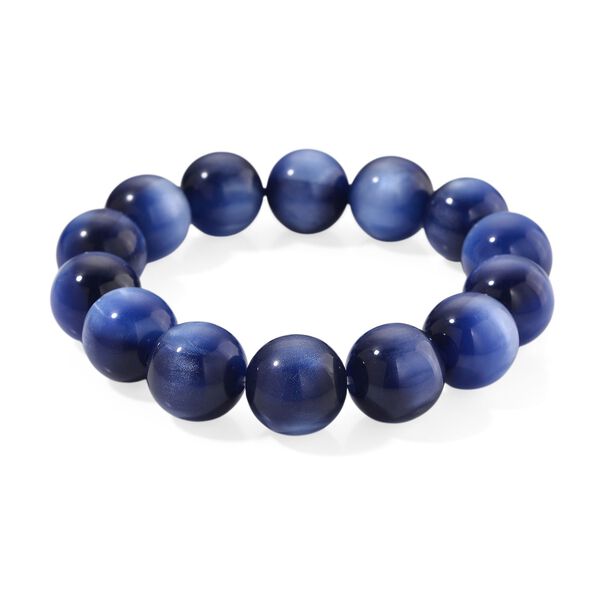 Simuliertes flexibles blaues Katzenauge Armband - 180 ct.