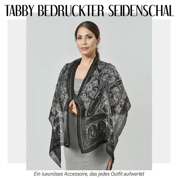 Eleganter Schal aus 100% Seide, Schwarz image number 2
