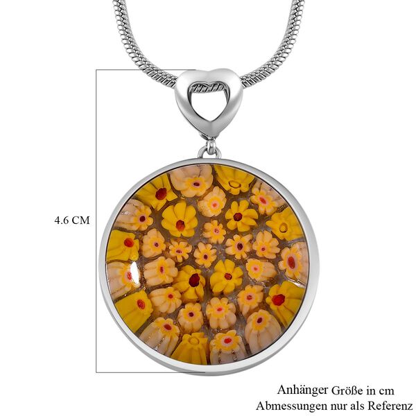 Gelber Anh&auml;nger im Murano-Stil mit Kette, 60-71cm image number 5