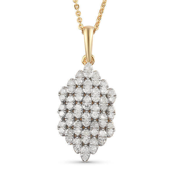 Diamant Cluster-Anh&auml;nger mit Kette in Silber