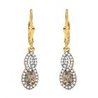 AAA Turkizit, Weißer Zirkon Ohrringe 925 Silber Gelbgold Vermeil ca. 1.43 ct