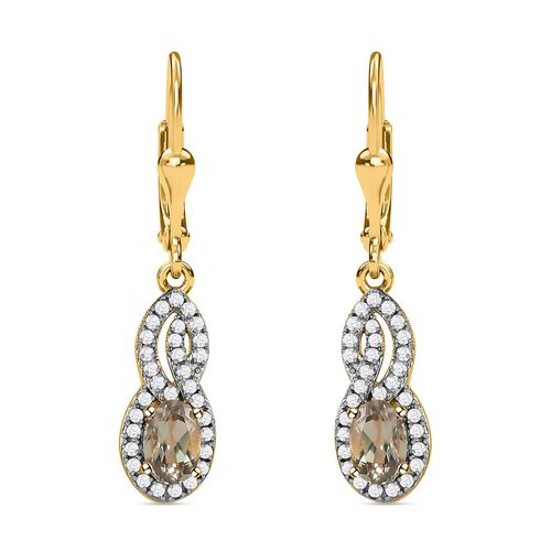 AAA Turkizit und Zirkon Ohrhänger - 1,43 ct. image number 0