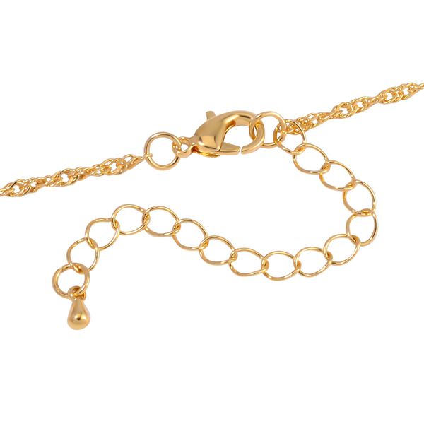 Weißer Kristall Halskette ca. 70 cm Reines Messing image number 4