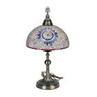 Künstlerische Marokkanische Mosaikglas-Tischlampe mit Bronzefuß, Größe 59cm, mehrfarbig