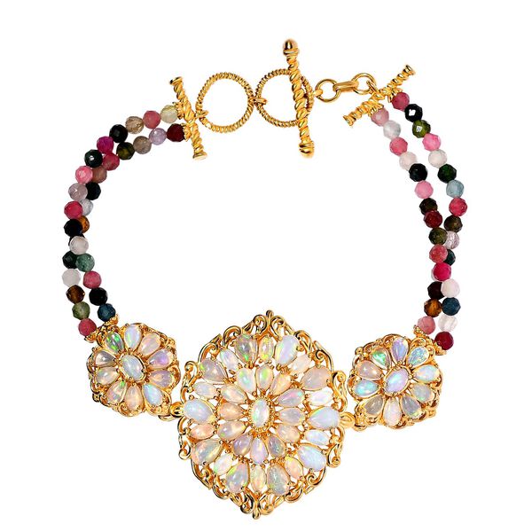 Royal Welo Opal und mehrfarbiges Turmalin-Armband- 24,23 ct.