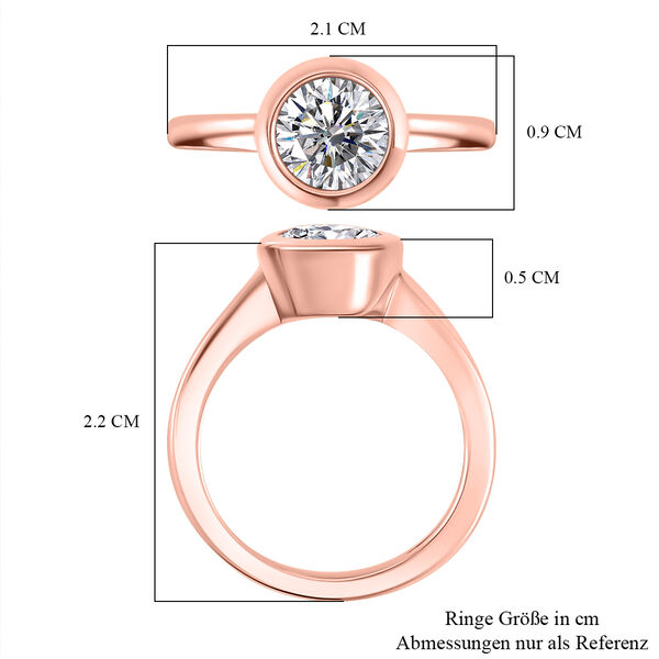 Moissanit Ring, 925 Silber 750 Roségold Vermeil - 1,19 ct. image number 7