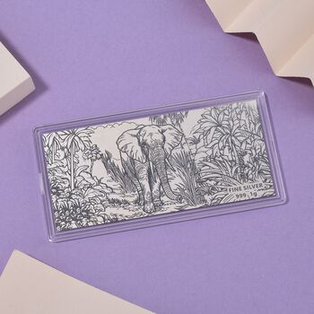 999er Silberfolie mit Elefantenmotiv, 1 Gramm