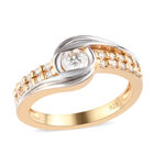 88 Facetten Moissanit Ring 925 Silber Bicolor  ca. 0,40 ct image number 3