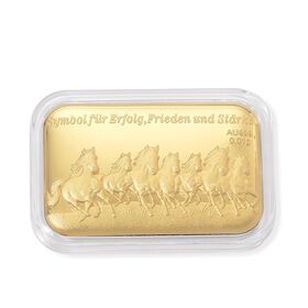 999 Gold 7 Pferde Plättchen