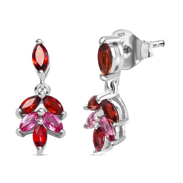 Rote und Lotus Granat-Ohrringe - 1,38 ct.