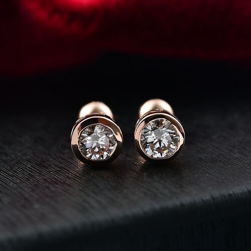 Lab Grown Diamant Ohrringe 925 Silber 750 Roségold Vermeil ca. 1,00 ct. image number 1
