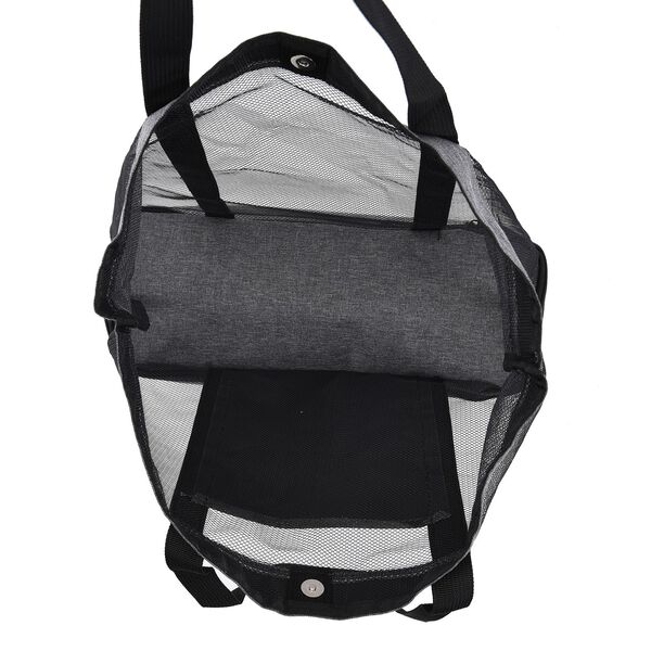 Zweist&ouml;ckige Netz-Einkaufstasche mit K&uuml;hlfach, grau image number 7