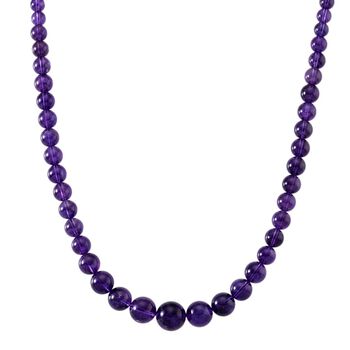 D'Joy AAA Afrikanischer Amethyst Halskette ca. 50 cm 925 Silber rhodiniert ca. 350,00 ct.