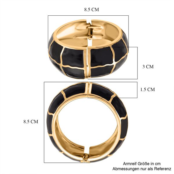 Emaille-Armreif mit Karomuster, ca. 18,5 cm, schwarz emailliert image number 7