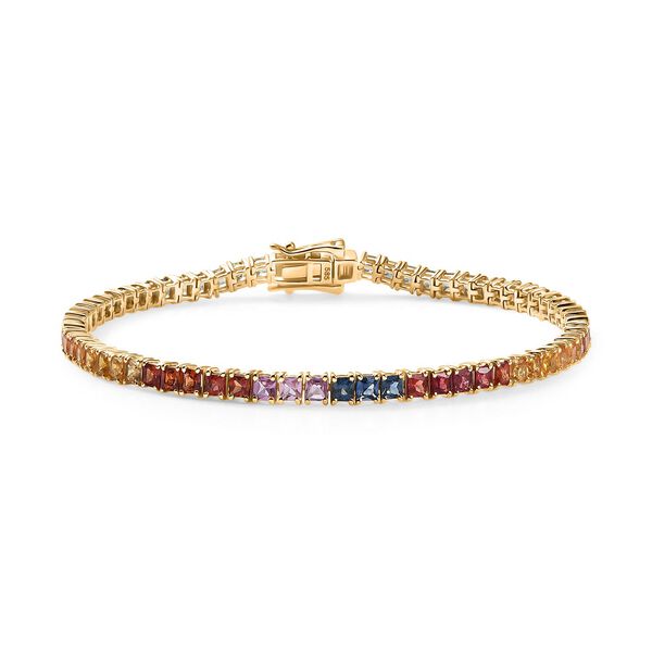 AAA Mehrfarbig Saphir Armband ca. 19 cm 585 Gold ca. 8,26 ct. image number 0